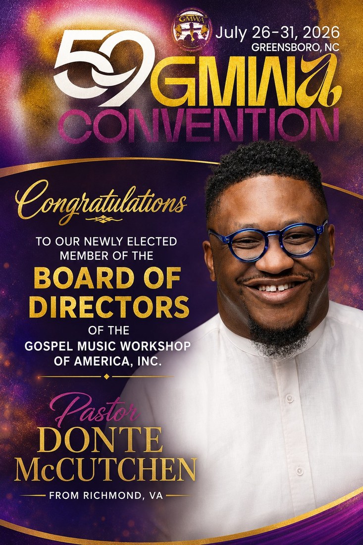 Pastor Donte McCutchen, newly elected to the GMWA Board of Directors
